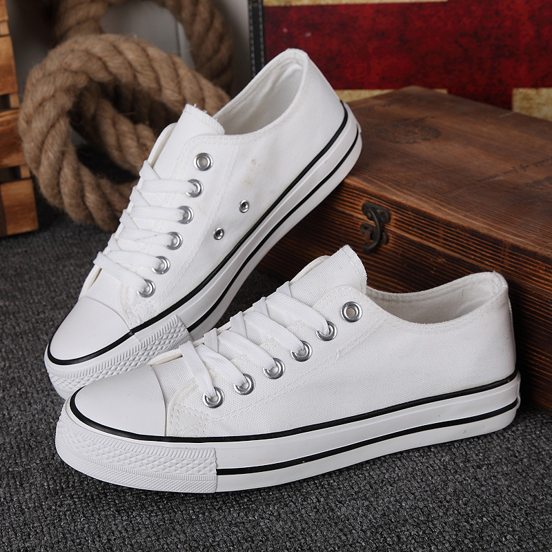 MIBO Men's Shoes Canvas Shoes Couple Students Sports Shoes Women's Shoes Pure Color Canvas Shoes