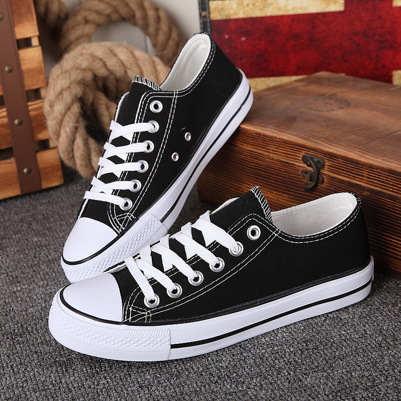 MIBO Men's Shoes Canvas Shoes Couple Students Sports Shoes Women's Shoes Pure Color Canvas Shoes