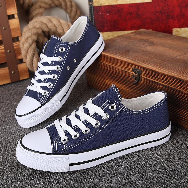 MIBO Men's Shoes Canvas Shoes Couple Students Sports Shoes Women's Shoes Pure Color Canvas Shoes