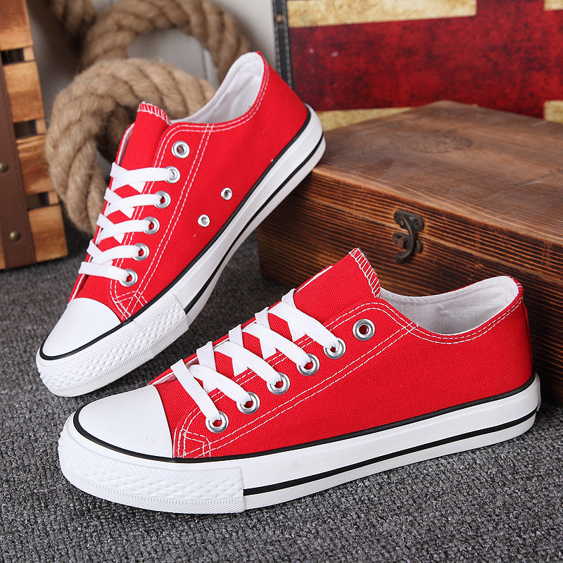 MIBO Men's Shoes Canvas Shoes Couple Students Sports Shoes Women's Shoes Pure Color Canvas Shoes