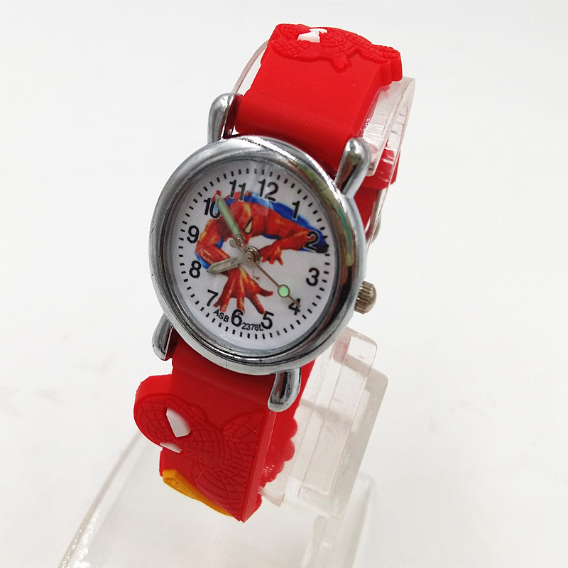MIBO 3D Cartoon Children's Night Light Quartz Watch Animation Spider-Man Boy's Watch Toy Watch