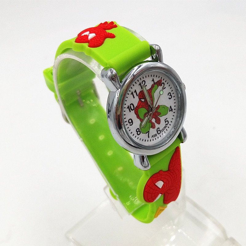 MIBO 3D Cartoon Children's Night Light Quartz Watch Animation Spider-Man Boy's Watch Toy Watch
