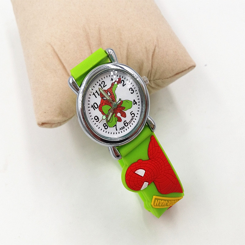 MIBO 3D Cartoon Children's Night Light Quartz Watch Animation Spider-Man Boy's Watch Toy Watch