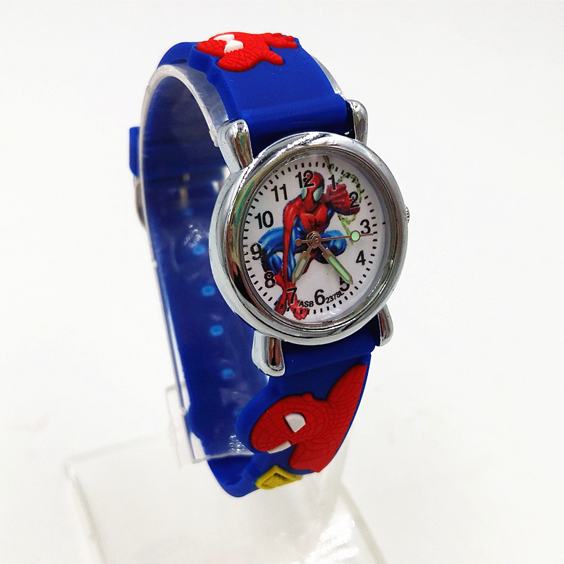 MIBO 3D Cartoon Children's Night Light Quartz Watch Animation Spider-Man Boy's Watch Toy Watch