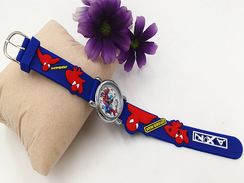 MIBO 3D Cartoon Children's Night Light Quartz Watch Animation Spider-Man Boy's Watch Toy Watch