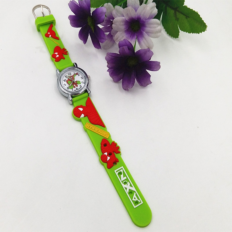 MIBO 3D Cartoon Children's Night Light Quartz Watch Animation Spider-Man Boy's Watch Toy Watch