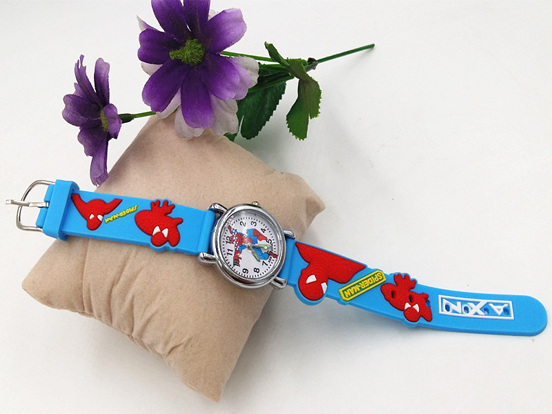 MIBO 3D Cartoon Children's Night Light Quartz Watch Animation Spider-Man Boy's Watch Toy Watch