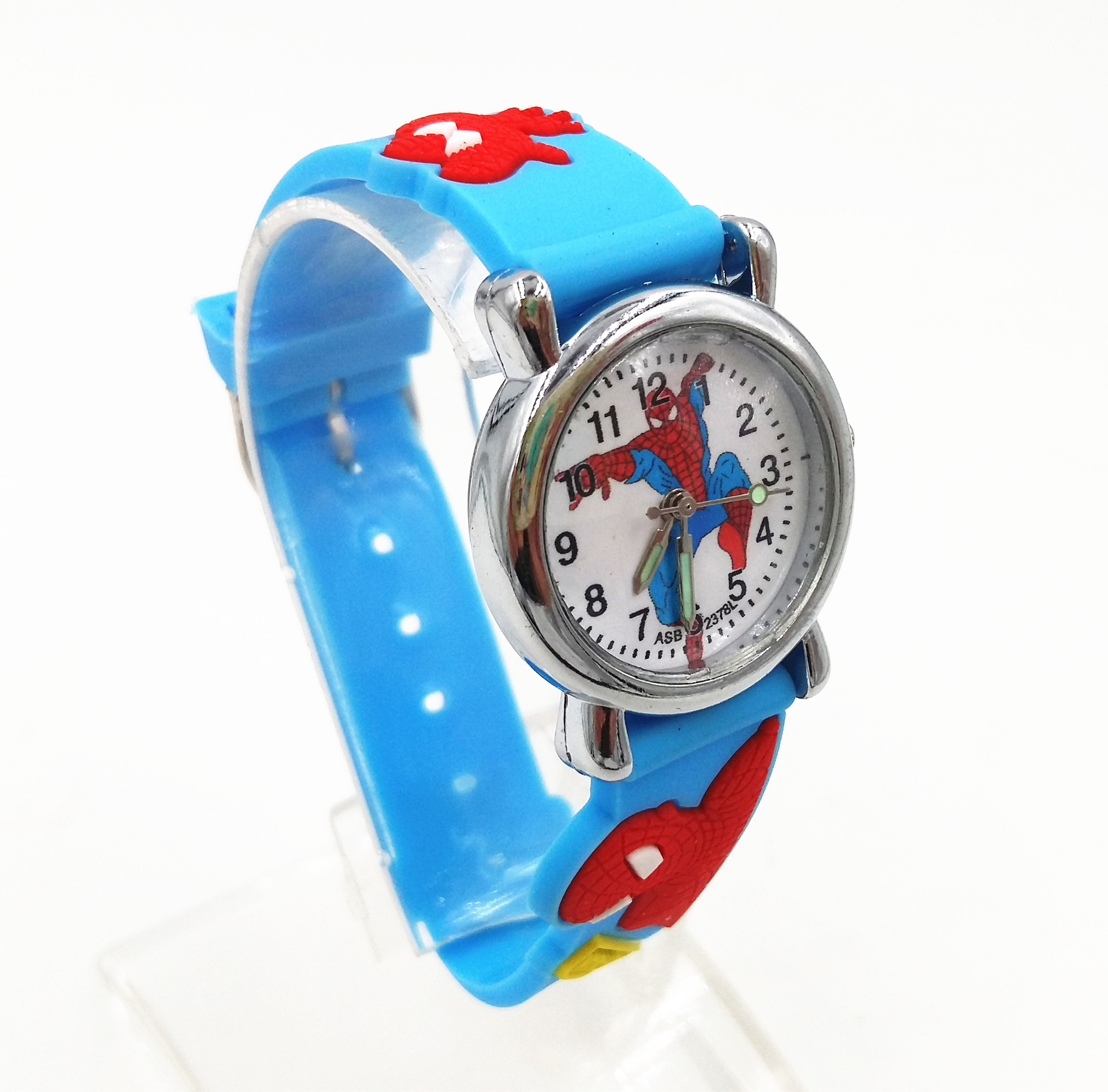 MIBO 3D Cartoon Children's Night Light Quartz Watch Animation Spider-Man Boy's Watch Toy Watch