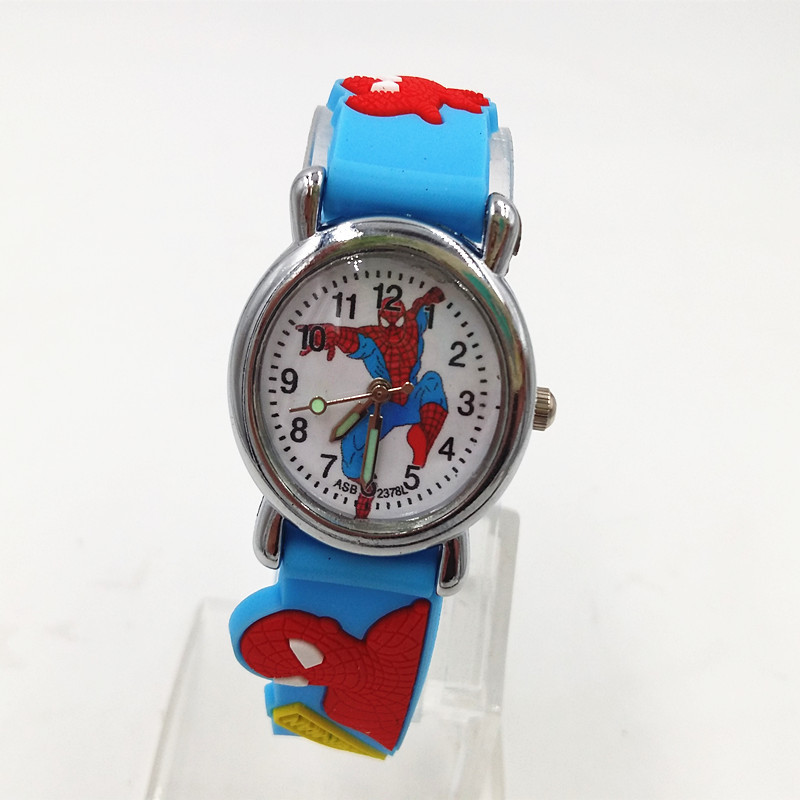 MIBO 3D Cartoon Children's Night Light Quartz Watch Animation Spider-Man Boy's Watch Toy Watch