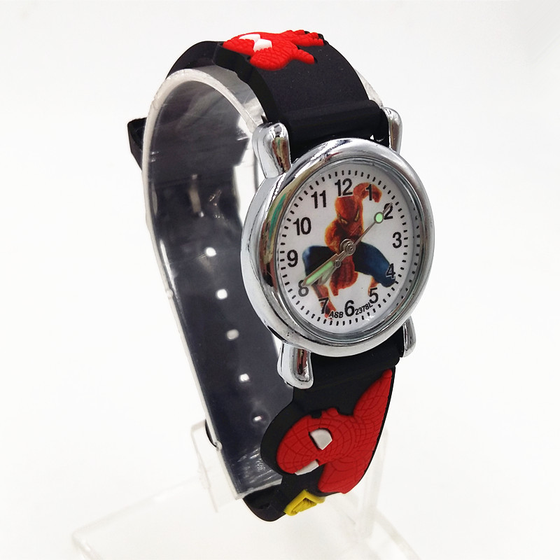 MIBO 3D Cartoon Children's Night Light Quartz Watch Animation Spider-Man Boy's Watch Toy Watch