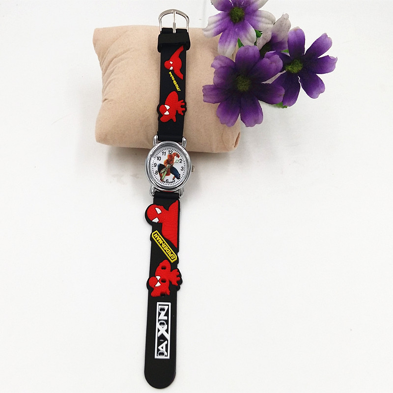 MIBO 3D Cartoon Children's Night Light Quartz Watch Animation Spider-Man Boy's Watch Toy Watch