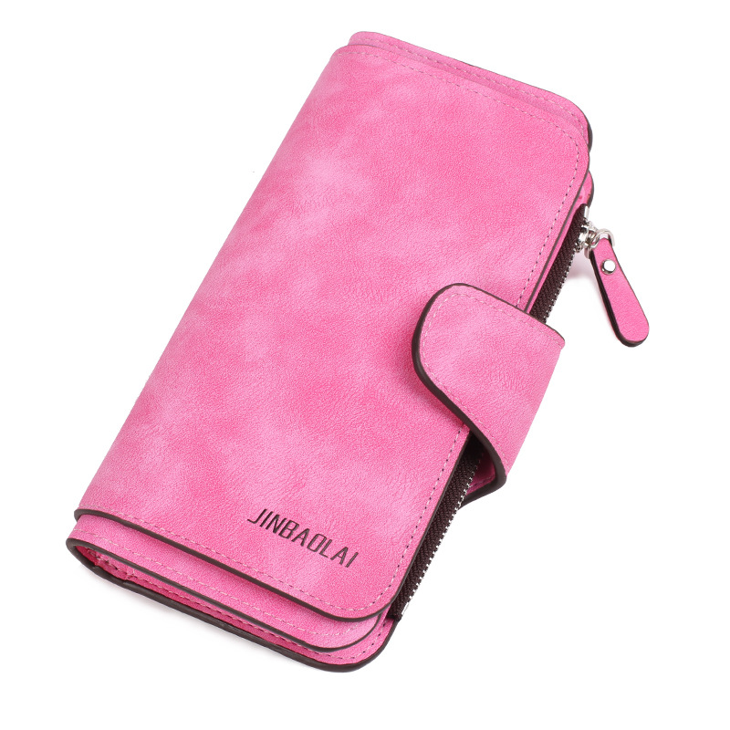 MIBO Long Frosted Fabric Discount Lady's 3% Discount Lady's Bag Multi-card Mobile Wallet