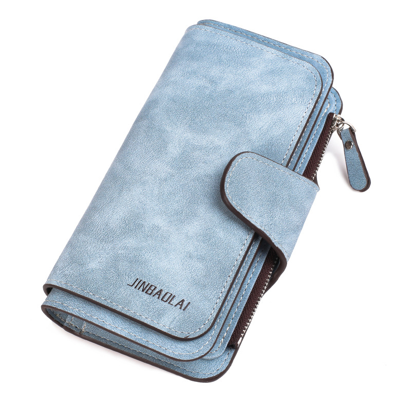 MIBO Long Frosted Fabric Discount Lady's 3% Discount Lady's Bag Multi-card Mobile Wallet