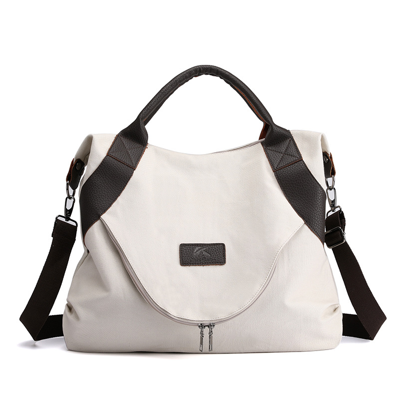 MIBO Fashion Simple Large Capacity Women Canvas Tote Handbag Single Shoulder Diagonal Vintage Bag