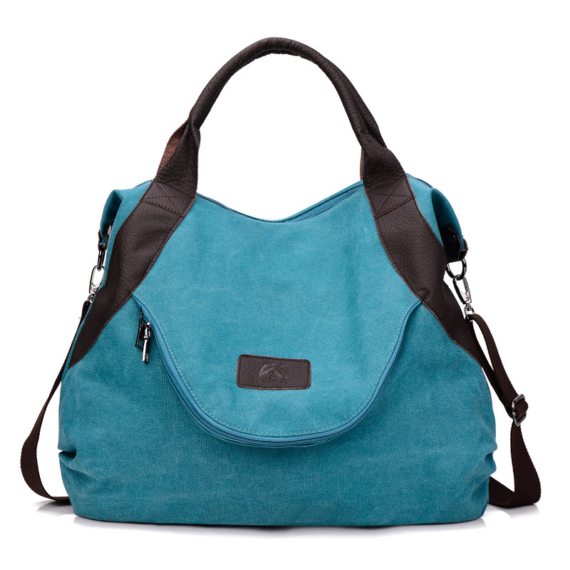 MIBO Fashion Simple Large Capacity Women Canvas Tote Handbag Single Shoulder Diagonal Vintage Bag