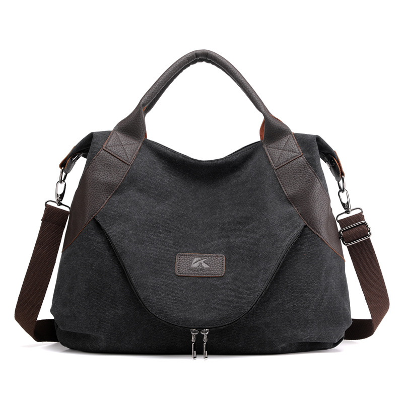 MIBO Fashion Simple Large Capacity Women Canvas Tote Handbag Single Shoulder Diagonal Vintage Bag