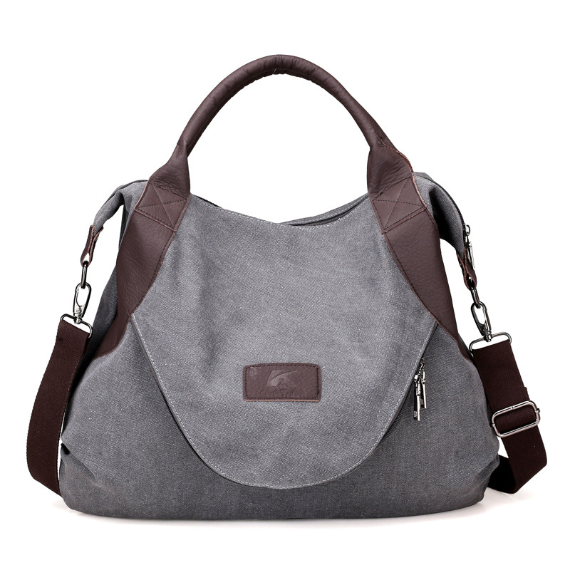 MIBO Fashion Simple Large Capacity Women Canvas Tote Handbag Single Shoulder Diagonal Vintage Bag
