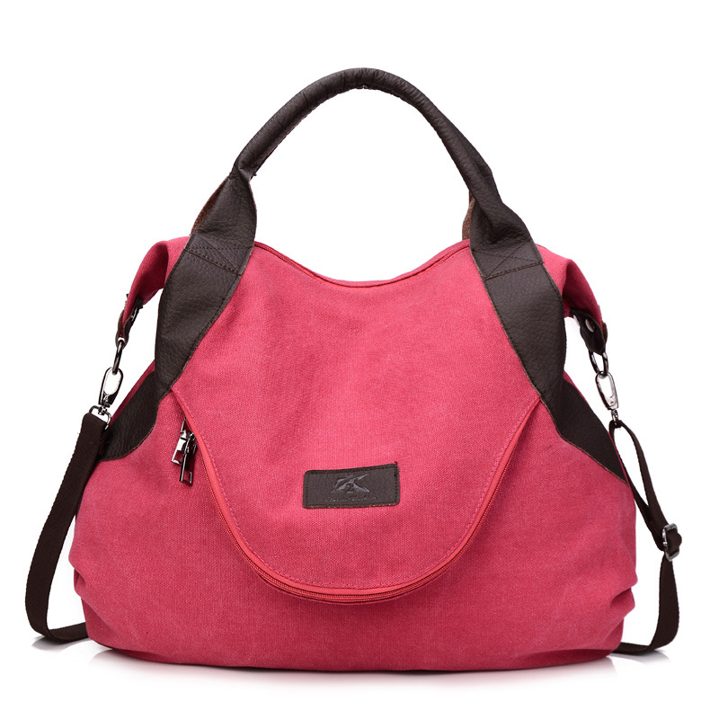 MIBO Fashion Simple Large Capacity Women Canvas Tote Handbag Single Shoulder Diagonal Vintage Bag
