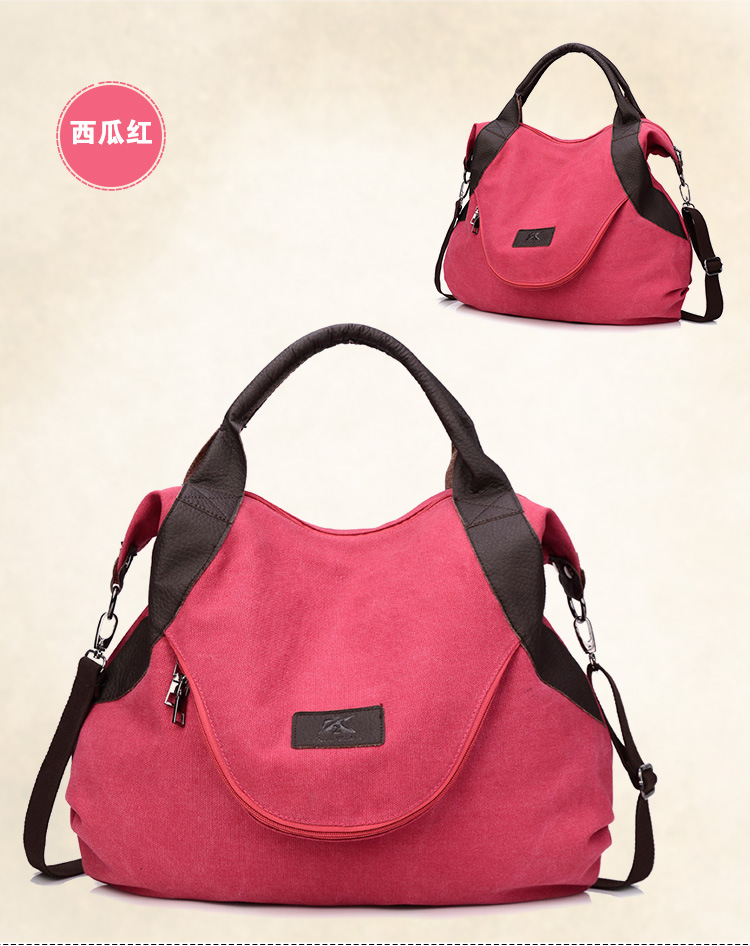 MIBO Fashion Simple Large Capacity Women Canvas Tote Handbag Single Shoulder Diagonal Vintage Bag