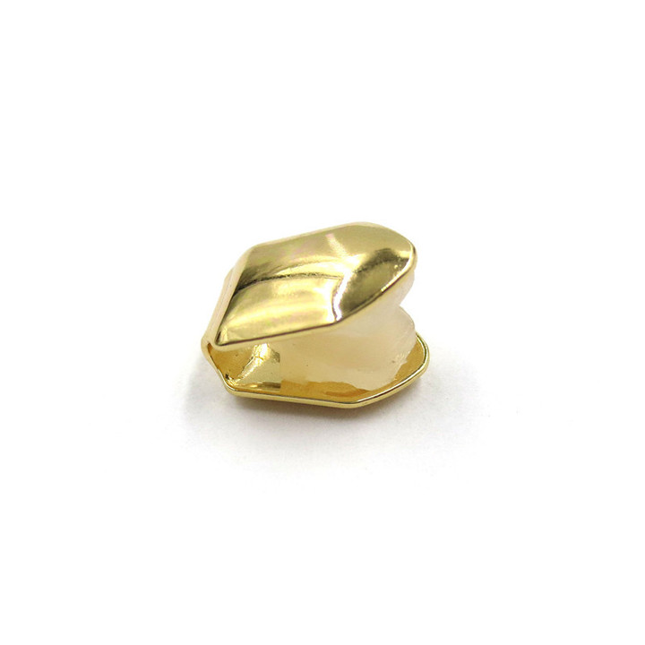 Hip-Hop Golden Braces Golden Single Teeth Caps Top Bottom Grill Set Canine Flat Teeth