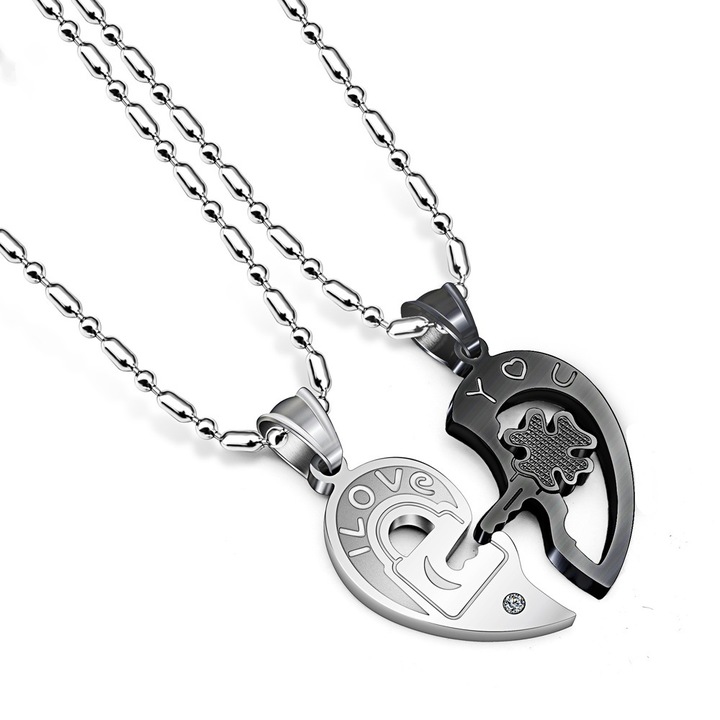 1pair Fashion Best Couple Chain Necklaces Pendant Lover Valentine's Gift