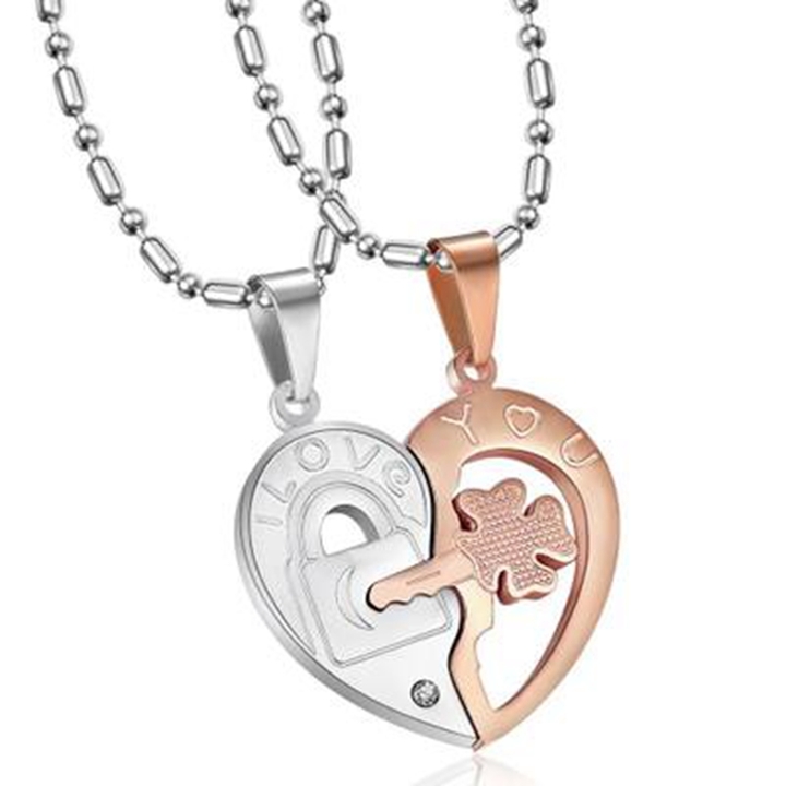 1pair Fashion Best Couple Chain Necklaces Pendant Lover Valentine's Gift