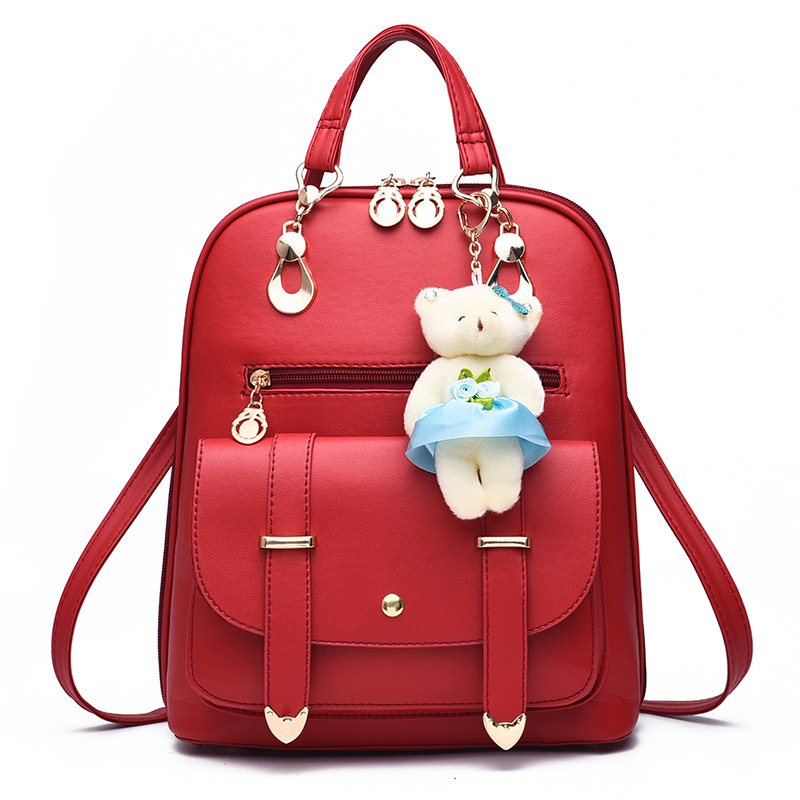 Vintage Casual PU Leather Travel Backpacks Women Bag Backpack Lovely Girls School Bags Ladies Bag