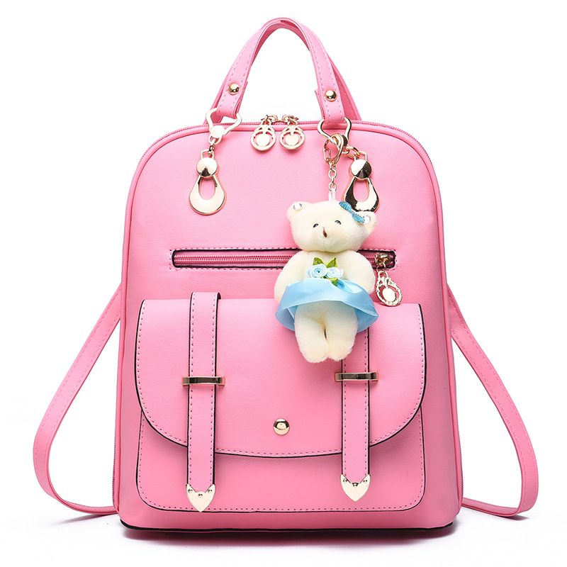 Vintage Casual PU Leather Travel Backpacks Women Bag Backpack Lovely Girls School Bags Ladies Bag