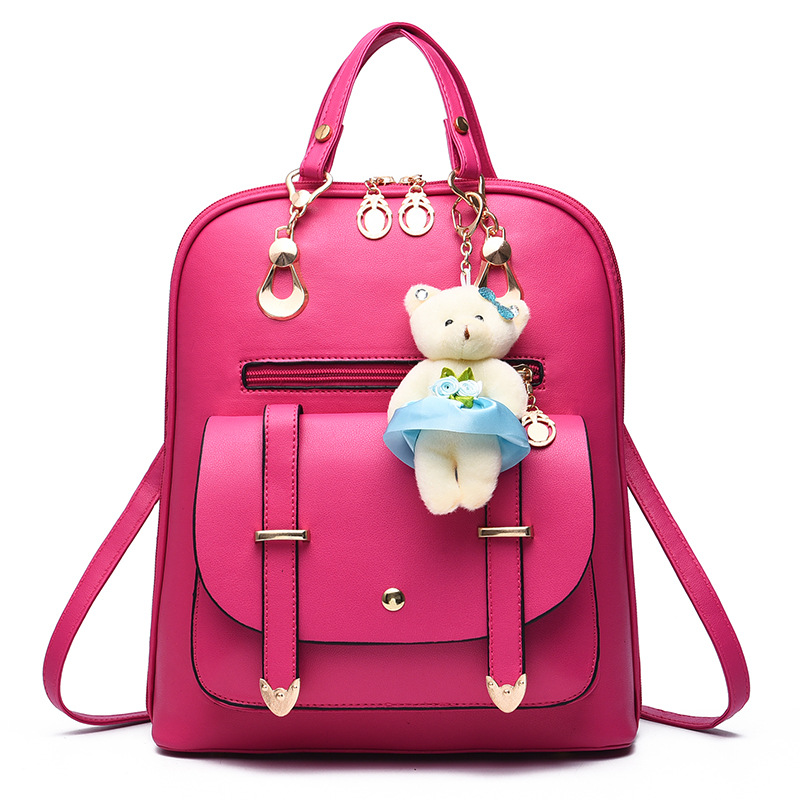 Vintage Casual PU Leather Travel Backpacks Women Bag Backpack Lovely Girls School Bags Ladies Bag