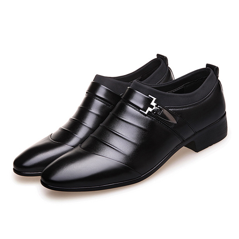 Phoenix Pointed Foot Business Men Flat Classic Leather Wingtip Carved Formal Oxford Wedding Shoes