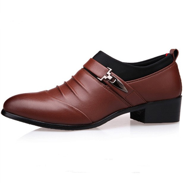 Phoenix Pointed Foot Business Men Flat Classic Leather Wingtip Carved Formal Oxford Wedding Shoes