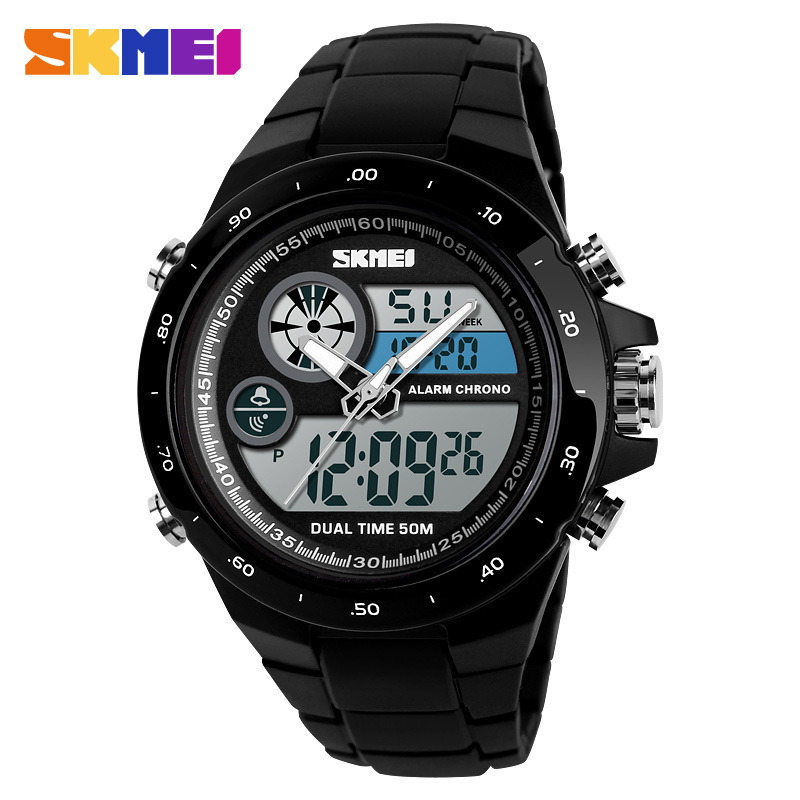 SKMEI Men's Watch Sports Outdoor Multi-function Dual Display Chronograph Stopwatch Electronic Watch