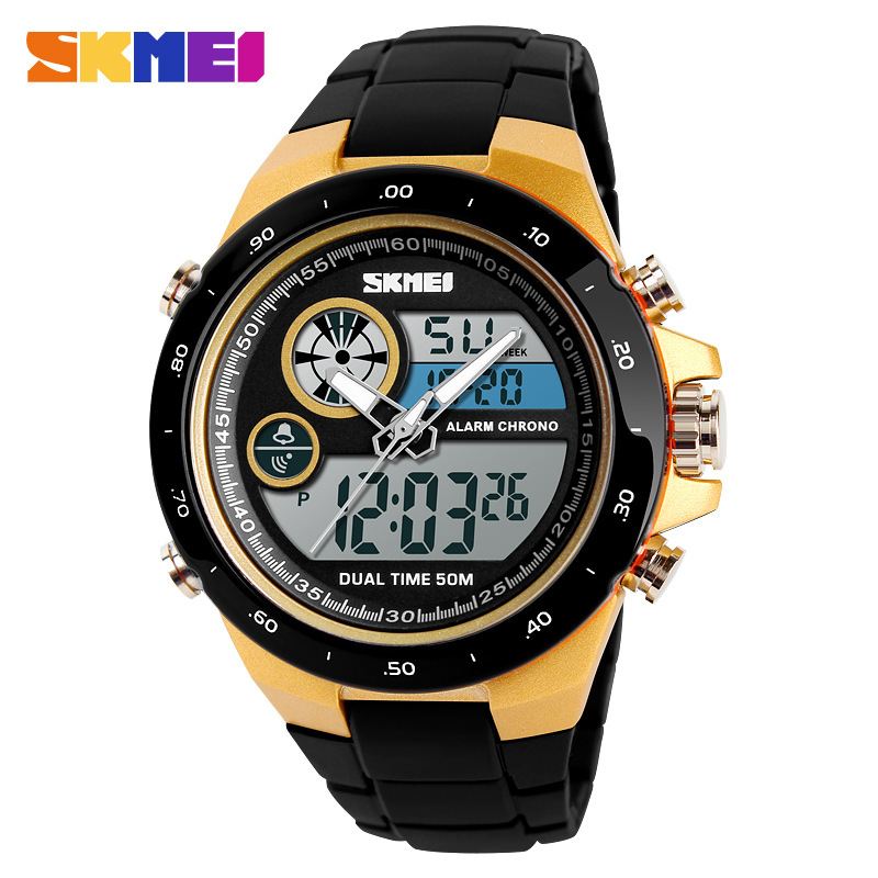 SKMEI Men's Watch Sports Outdoor Multi-function Dual Display Chronograph Stopwatch Electronic Watch
