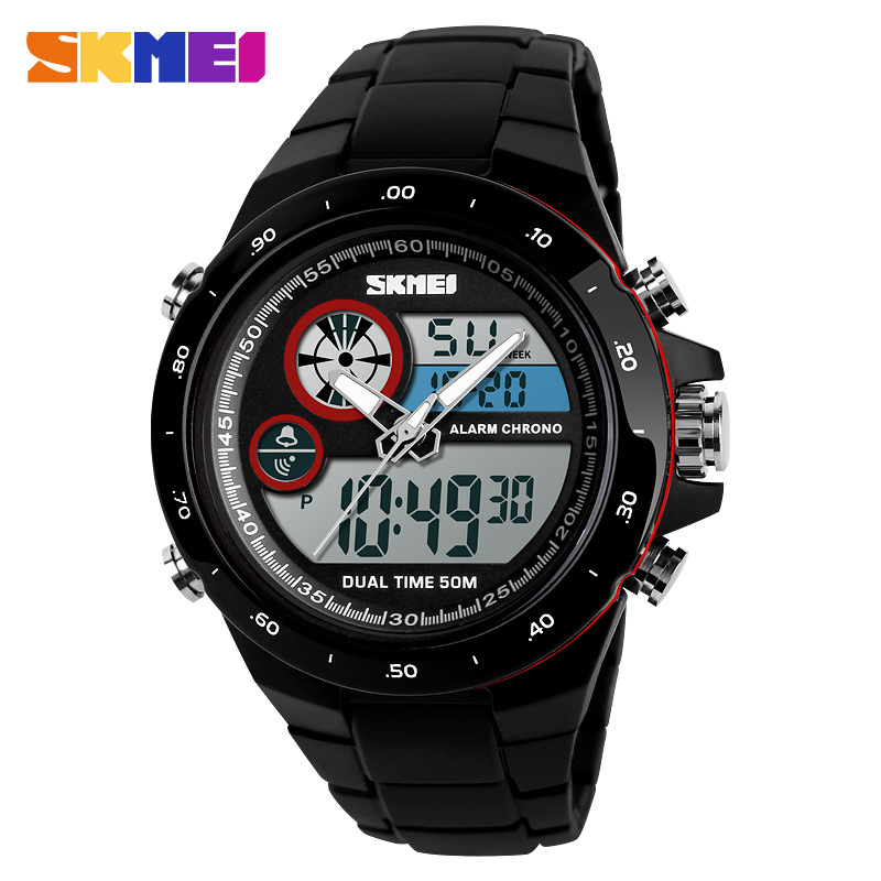SKMEI Men's Watch Sports Outdoor Multi-function Dual Display Chronograph Stopwatch Electronic Watch