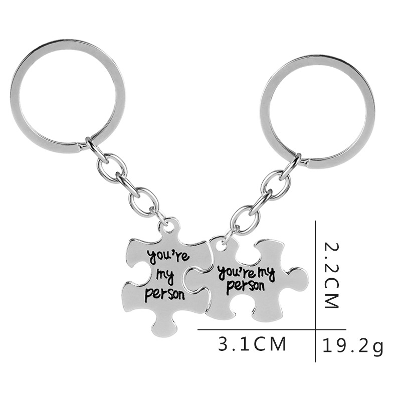 Men's Fashion Keychain-Set of 2 You are My Person Keychain, Grey's Anatomy,You Are My Person