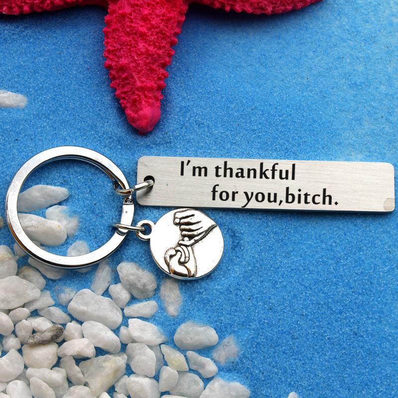 "I'm thankful for you" FriendShip Keychain-Funny Gift for Friend Men's Fashion Accessories Keychains