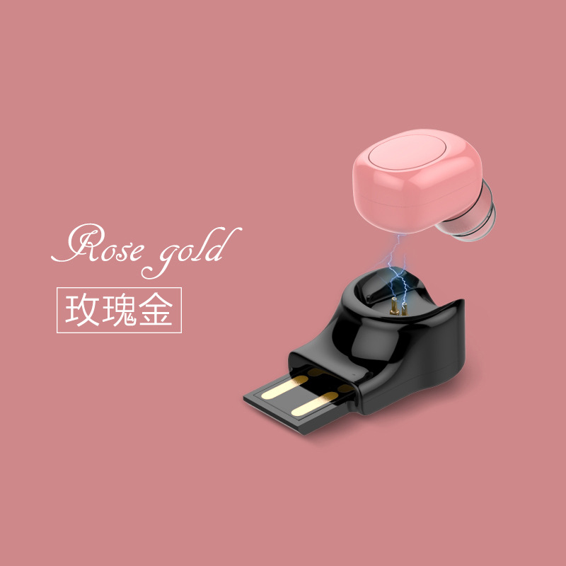 Mini Wireless Bluetooth Stereo Multi-point Connection Invisible Headset Magnet USB Cordless Earphone