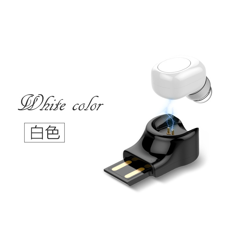 Mini Wireless Bluetooth Stereo Multi-point Connection Invisible Headset Magnet USB Cordless Earphone