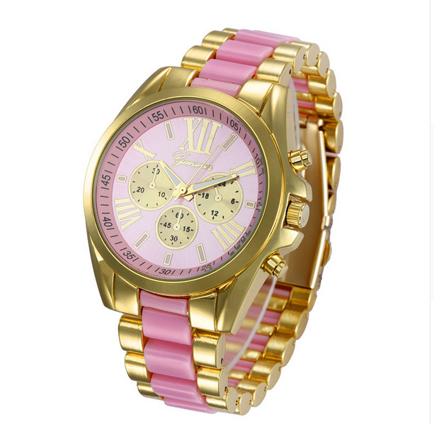 Geneva Full Steel Unisex Wrist Watch Mother's day Quartz Analog Luxury Men's Fashion Watches