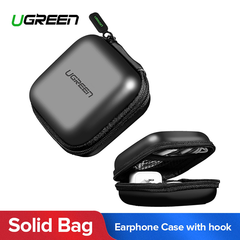 UGREEN Zipper Earphones Earbuds Carrying Bag Case Memory Card USB Cable Waterproof Organizer Box