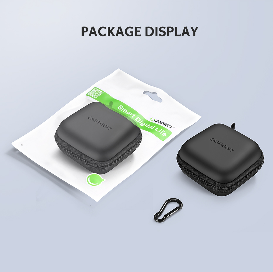 UGREEN Zipper Earphones Earbuds Carrying Bag Case Memory Card USB Cable Waterproof Organizer Box
