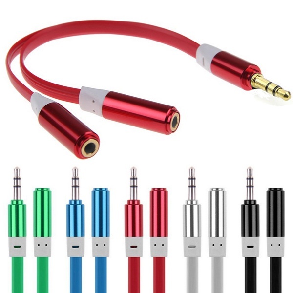 Colorful 3.5mm Earphone Headphone Audio Cable Jack 1 Male to 2 Female Splitter