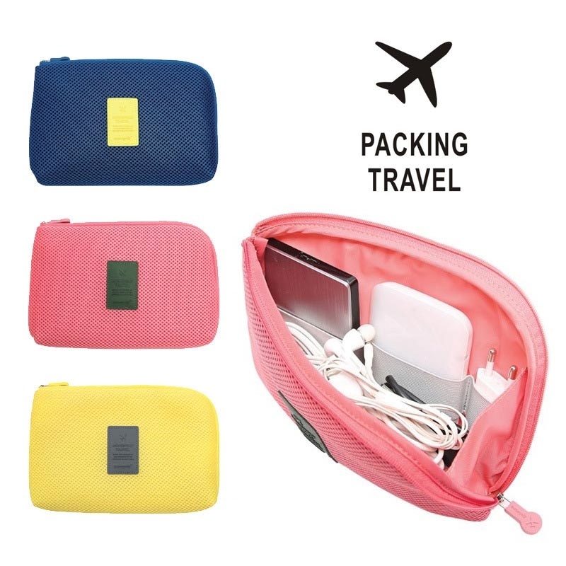 Portable Storage Bag Digital Gadget Devices USB Cable Earphone Travel Cosmetic Insert Kit Case