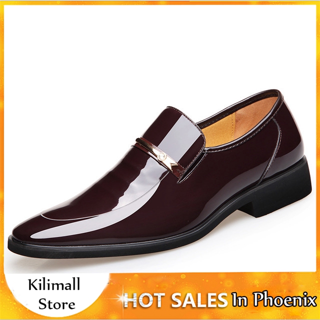 Classic Men's Shoes Genuine Leather Texture Shiny Low Cut Business Shoes