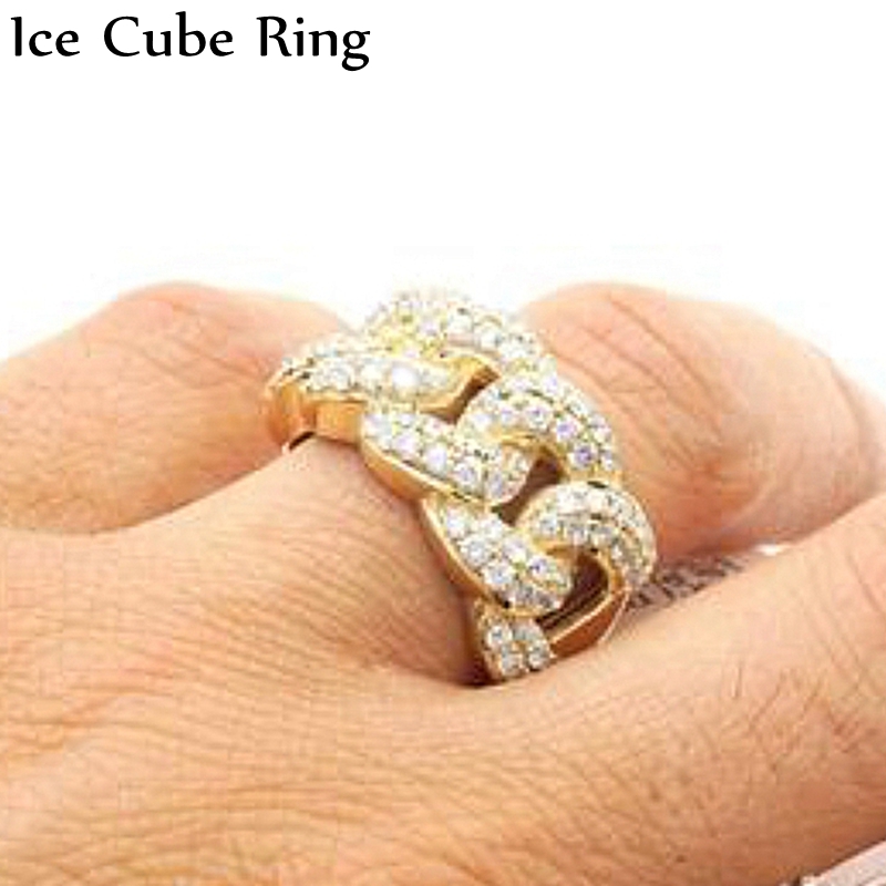 18k Gold-plated Diamond Ring Cross-border Supply European Men's Creative Watch Ring