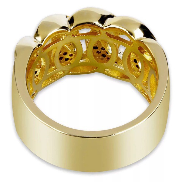 18k Gold-plated Diamond Ring Cross-border Supply European Men's Creative Watch Ring