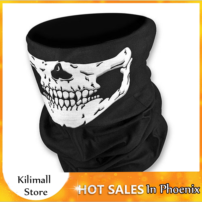 Skull Bandana Bike Motorcycle Helmet Neck Face Mask Paintball Ski Sport Headband