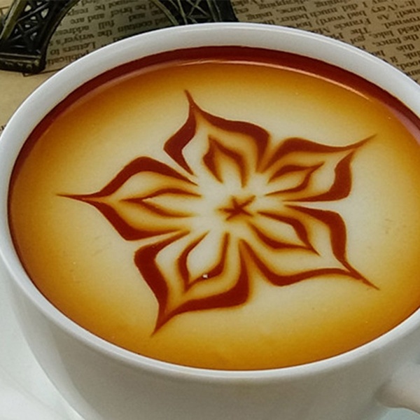 32 PCS/ Set Mixed Styles Cappuccino Latte Coffee Stencils Duster Cake Spray, Coffee DIY Art Stencils