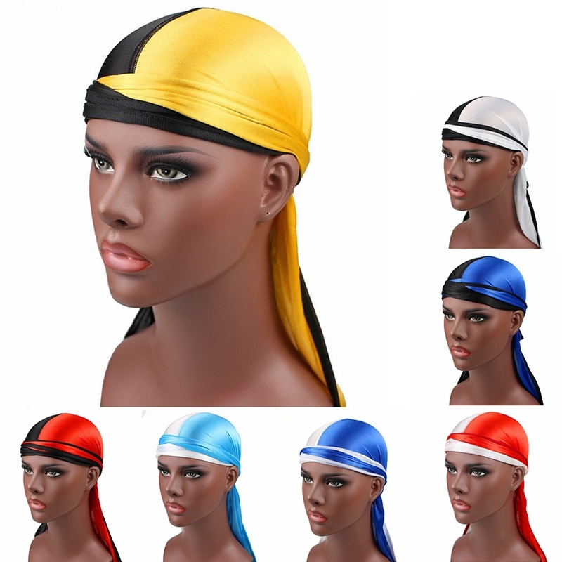 Unisex Silk Durags Bandana Turban Hat Doo Durag Headwear Headband Pirate Cap Wrap