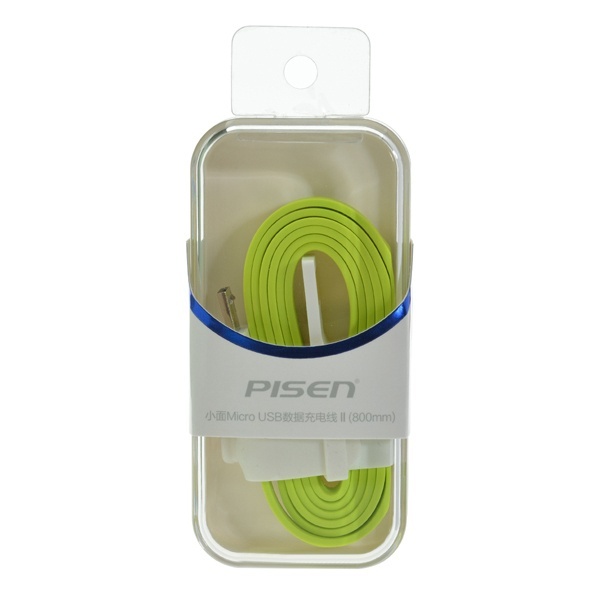 PISEN 2.4A Flat Micro USB Charging Data Cable 800mm For Cellphone Android